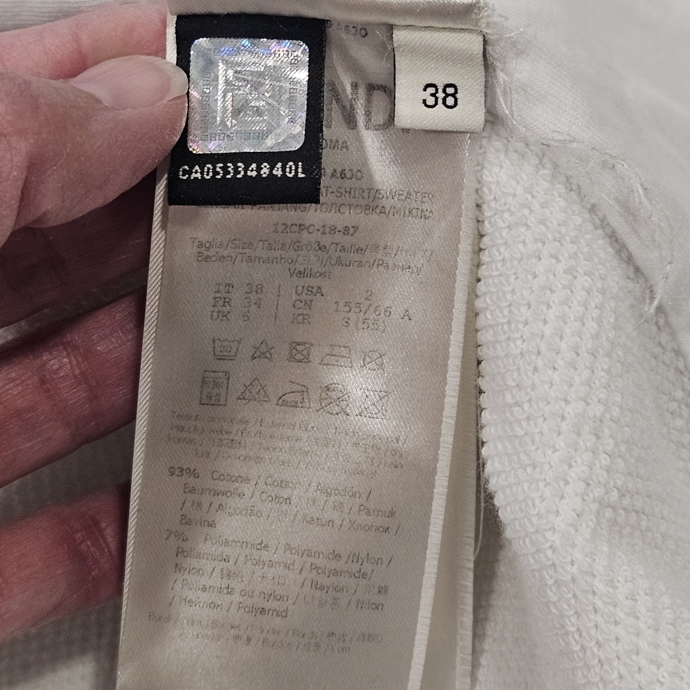 Fendi White Zip-Up Jacket with Logo Sleeves - Picture 10 of 16